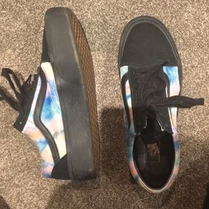 Size 8 velvet tie dye platform vans